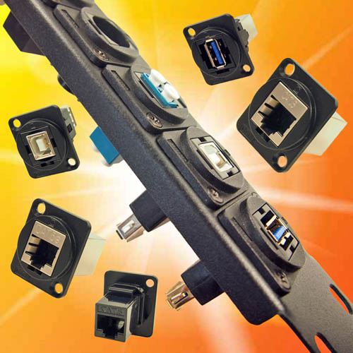 Black Fascia Optical Feed-Through connectors from Cliff Electronics