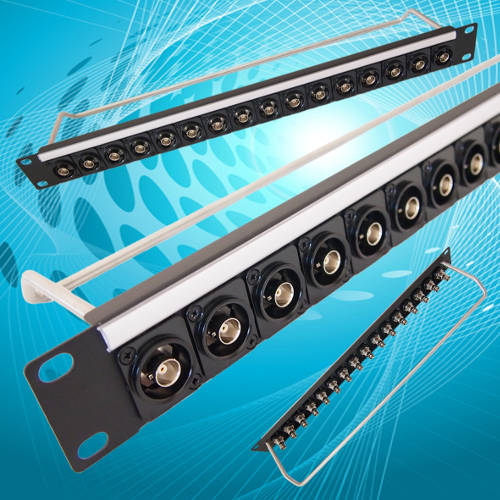 Pre-assembled mounting panel with XLR-format feedthrough connectors from Cliff Electronics