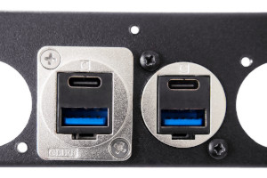 Front and rear mounted CLIFF feedthrough connectors