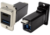SualSLIM narrow metal dual mounting feedthrough connectors