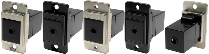 3.5 mm 4-pole audio jack female to female narrow metal front or rear mounting feedthrough connector CP30764M...