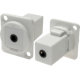3.5 mm 4-pole audio jack XLR-format female-to-female feedthrough socket in white plastic
