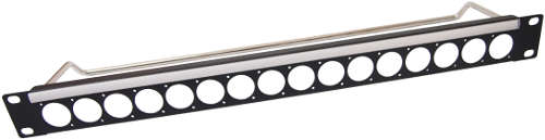 1U rack panel suitable for XLR-sized-connectors