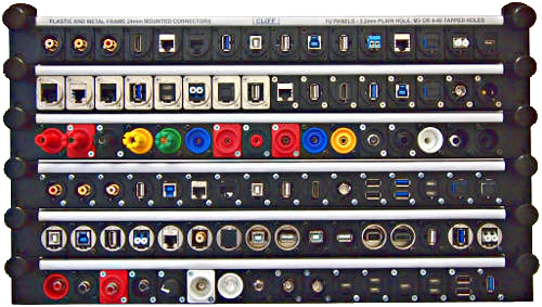 6U feedthrough connector rack panel - filled