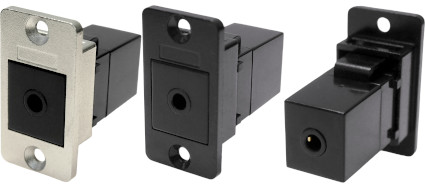 3.5 mm 4-pole audio jack female to female slim metal front-mounting feedthrough connector