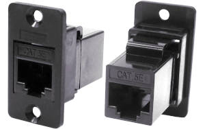 Unshielded Cat.5e RJ45 slim plastic front mounting feedthrough connector CP30620