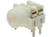 CL1384W White S6/BB mono switched 3.5 mm jack socket. PCB mounting.
