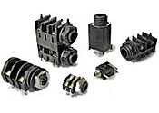 ¼″, 2.5 mm and 3.5 mm jack sockets