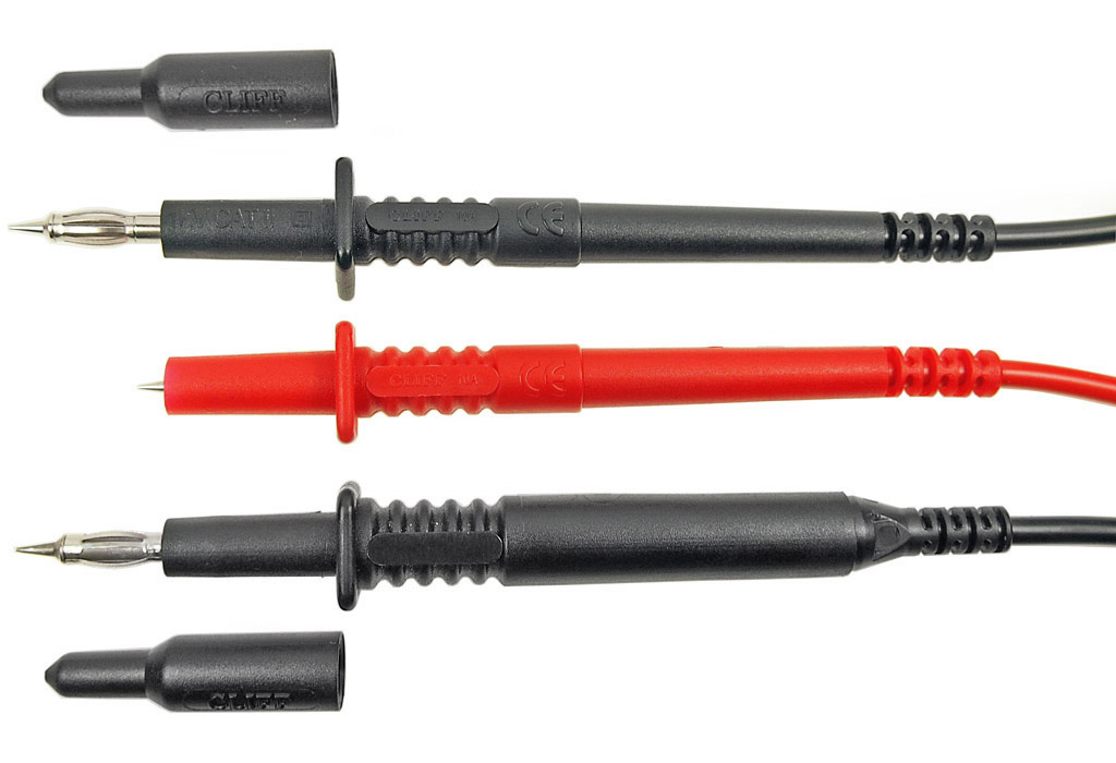 Fine Point Extended Test Probe Adapter Set 1 Red and 1 Black 