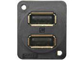 Dual Universal Serial Bus Connectors in XLR shell - 24 mm Mounting Rectangular