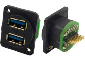 Dual Universal Serial Bus Connectors in XLR shell - 24 mm Mounting Rectangular